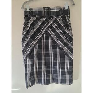 🖤 Y2K bebe Plaid Pencil Skirt w/ Belt – Size 10